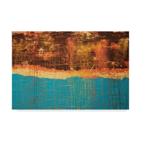 Hilary Winfield 'Electrical Charge Rust Blue' Canvas Art,16x24